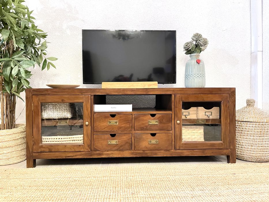 aparador, consola, armario, movel TV, teca, arboretto, rustico