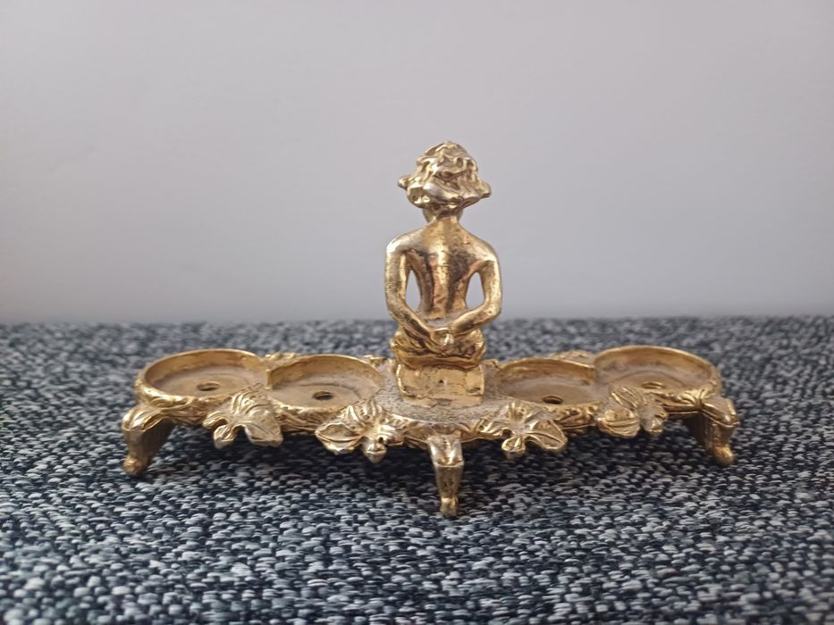 Figurka mosiężna aniołek antyk zabytek PRL-u