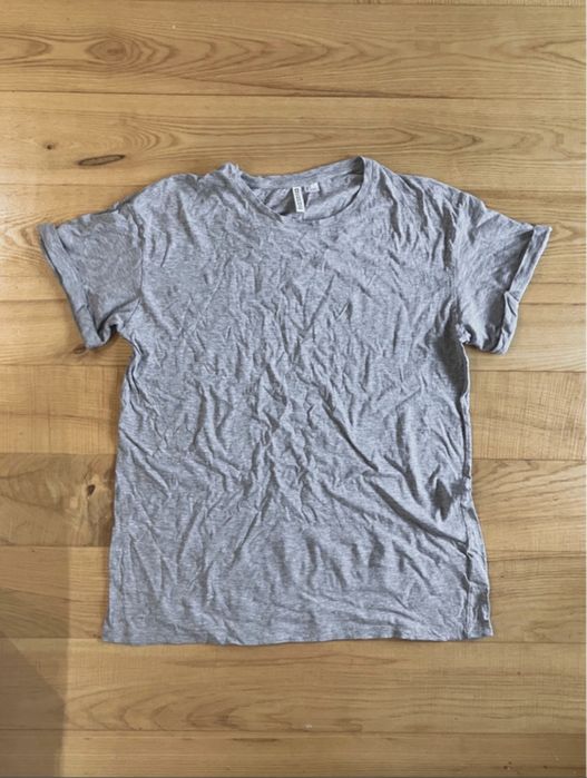 szary basic t-shirt oversize h&m