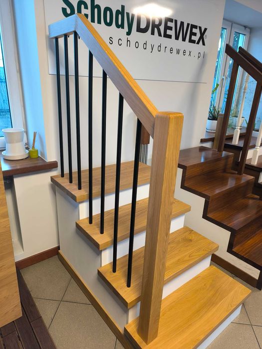 Schody drewniane lite Dąb, trepy, stopnie, DREWEX mazowieckie
