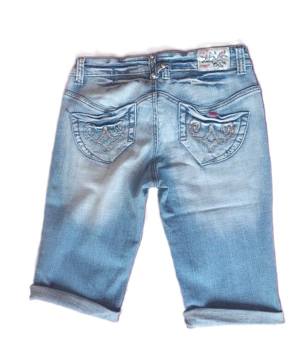 Damskie jeans spodenki szorty do kolan Just Play XS S