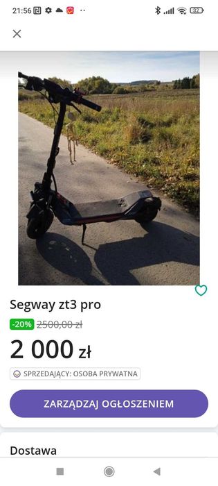 Hulajnoga elektryczna segway zt3 pro