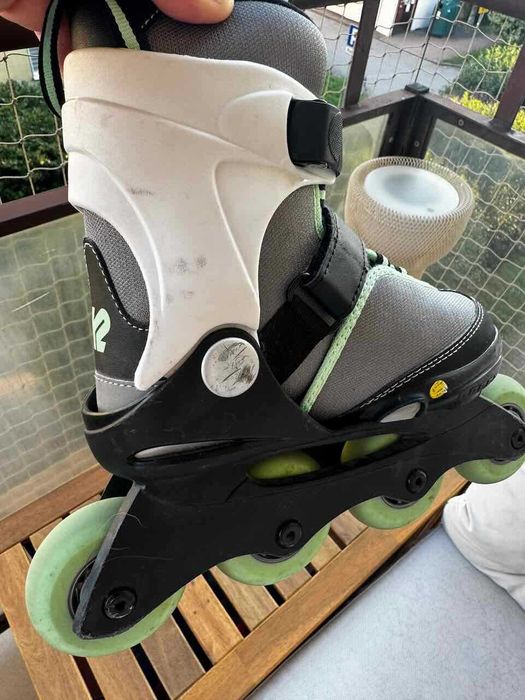Rolki K2 Velocity Junior G - regulowane 32-37. Ochraniacze gratis.