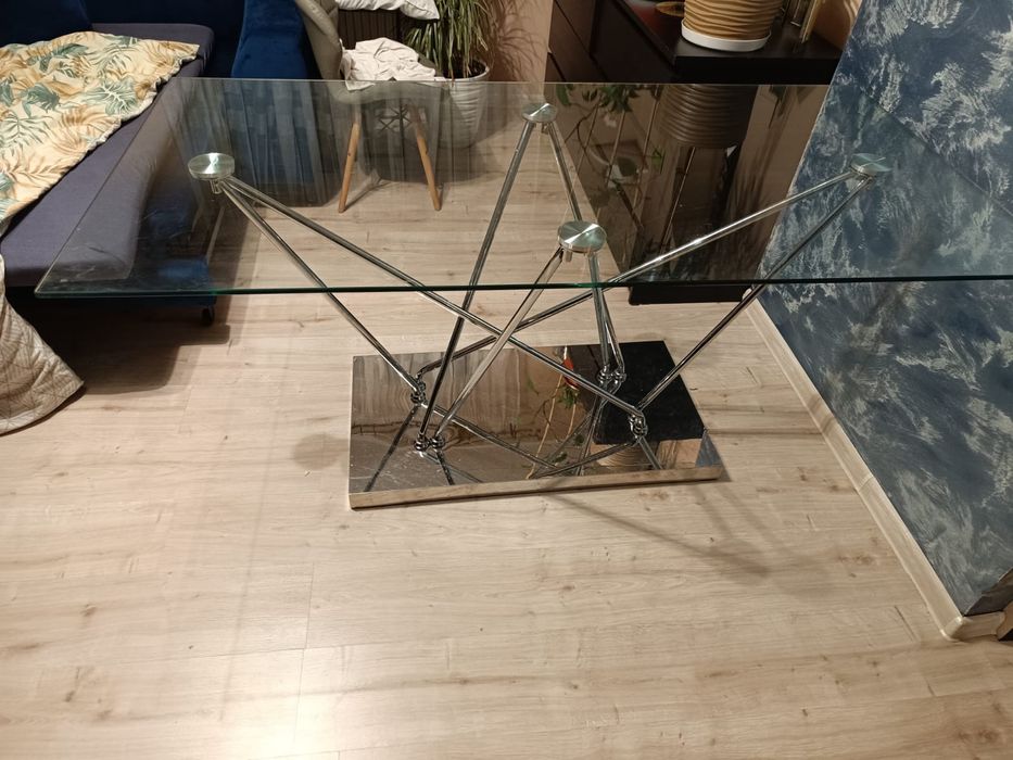 Nowoczesny szklany stół 160x80 cm