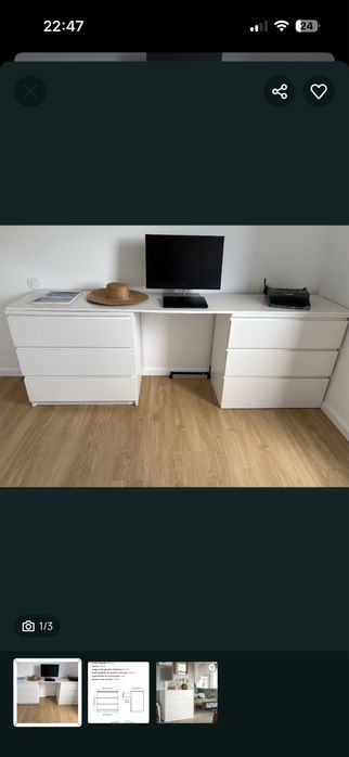 2 Cómodas, 3 gavetas
