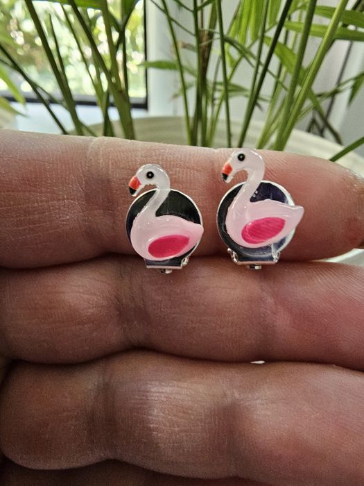Klipsy dla dziewczynki flamingi handmade