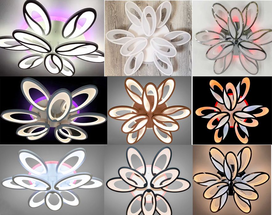 Потолочная люстра с пультом RGB 50-60см 100-200вт 8-40кв м диммер