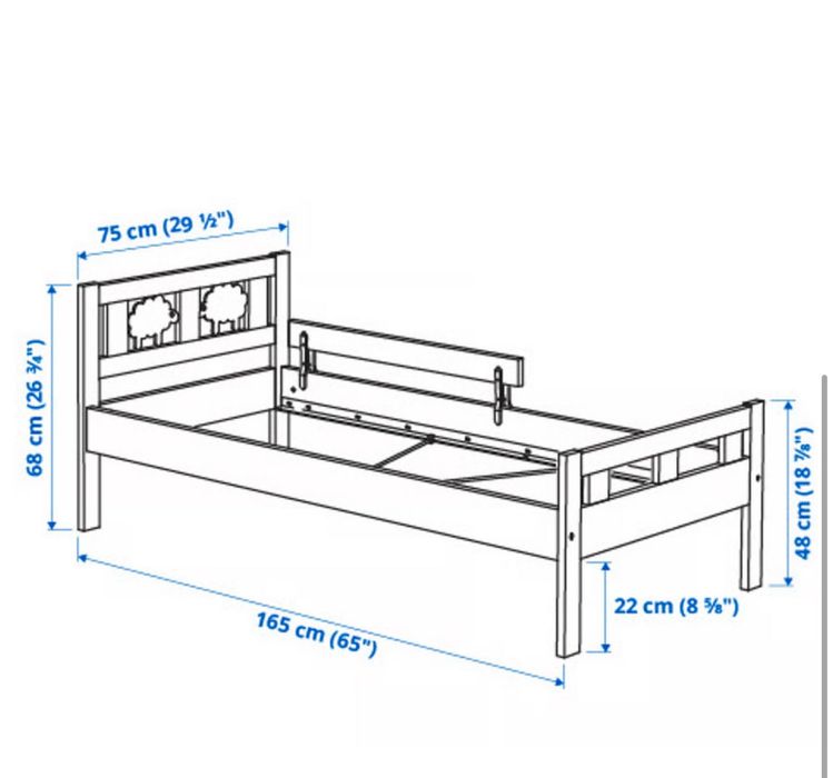 Cama infantil para criança IKEA 70x160cm
