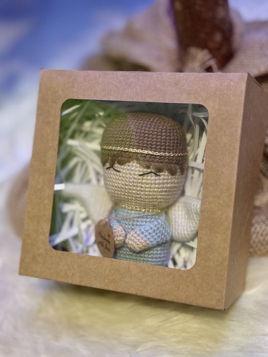 Ręcznie robiony aniołek na szydełku, narodziny, chrzest, komunia