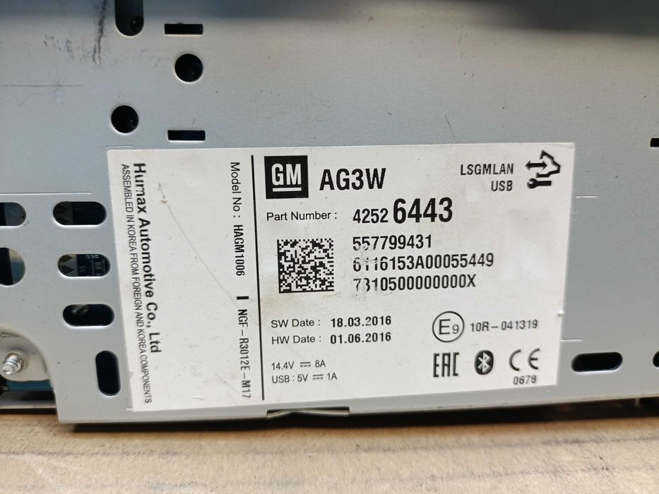 radio opel karl bluetooth usb