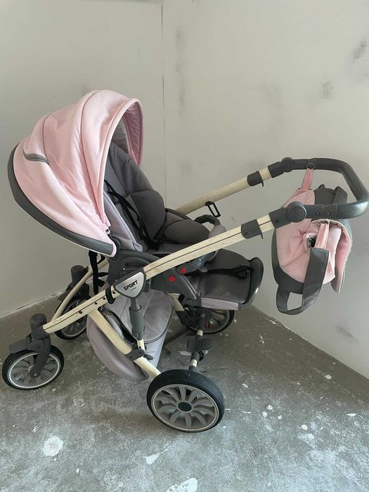 Anex sport Wózek różowo szary