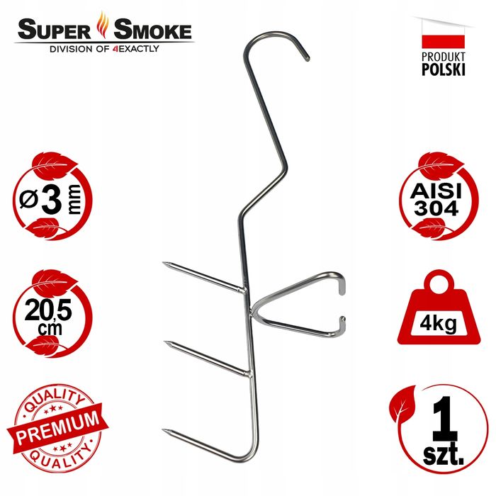 Hak Wędzarniczy Super Smoke do ryb 3mm Premium 20cm