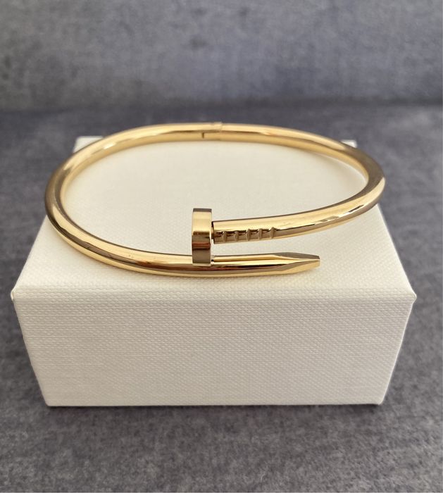 Bransoletka Cartier gwóźdź stal 316L żółte złoto roz.17,19