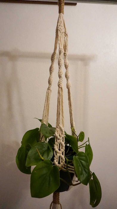 Suporte para vasos/plantas em macrame