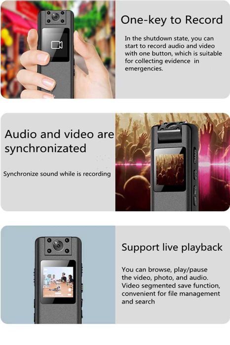 Нагрудна боді камера Boblov А22, Топова Body Camera, Відеореєстратор