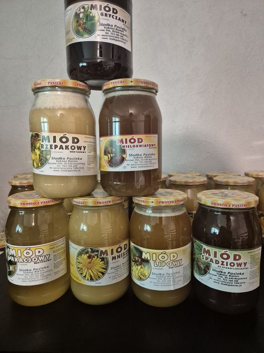 Miód z własnej pasieki słoiki