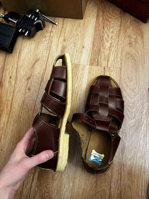 nowe brązowe sandały skórzane retro polishcore