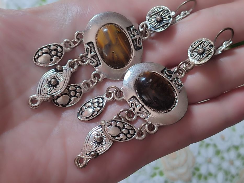 Серьги тигровый глаз