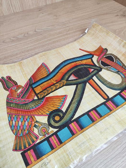 Papirus Oko Horusa, rysunek, malunek, hand made