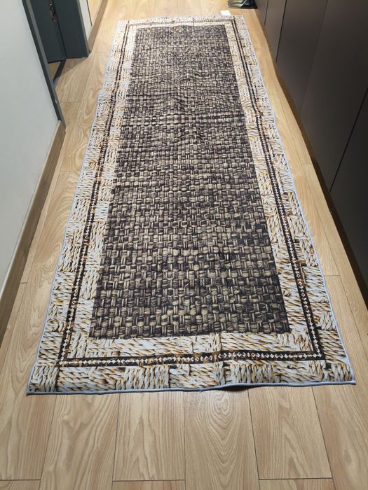 Chodnik dywanowy beżowo-brązowy