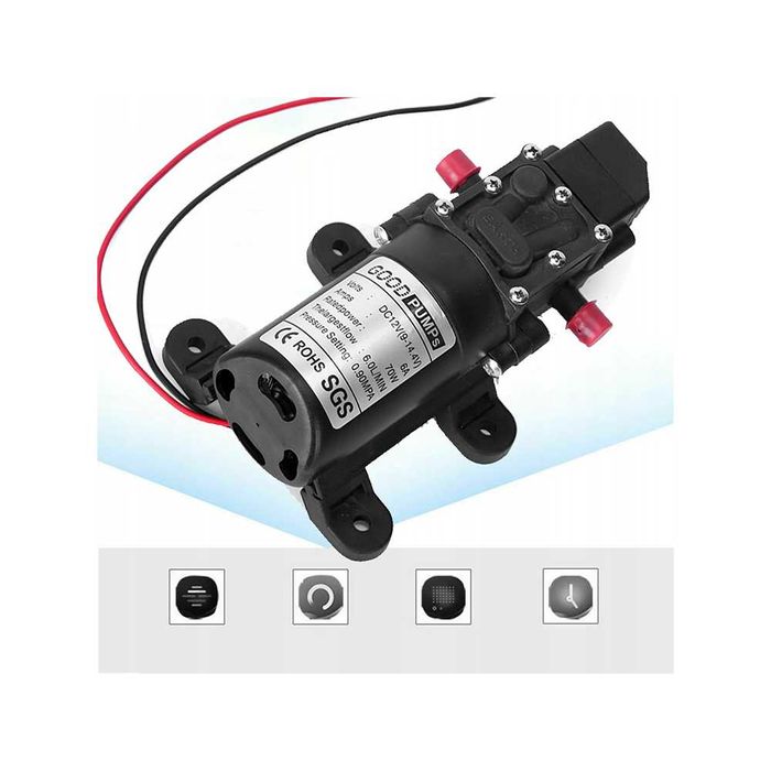 NOWA !! Pompa membranowa 12V 70W 130 PSI – Wysokociśnieniowa