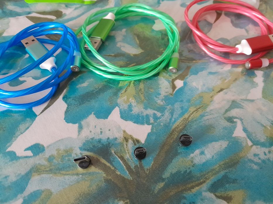 Kabel USB c micro usb nowe świecące