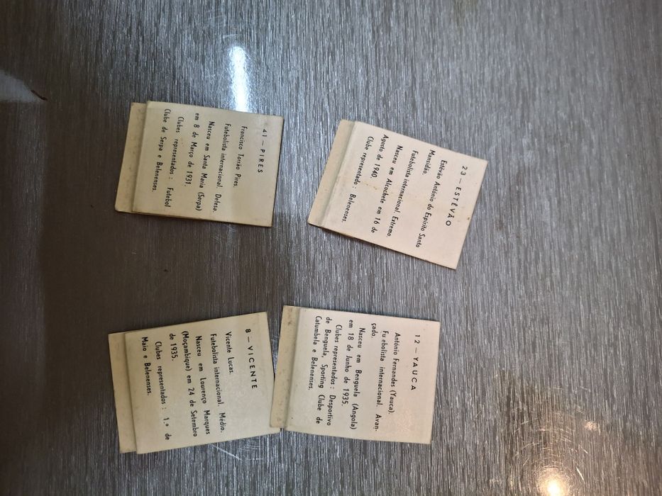4 carteiras fosforos antigas tipo cromos belenenses vicente yauca