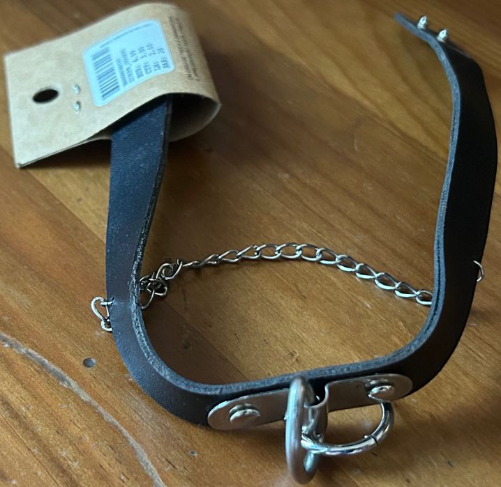 Punk Colar Corrente Preto Pele NOVA