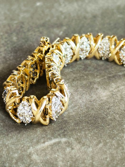 Bransoletka złota z diamentami 4,5 ct. / certyfikat