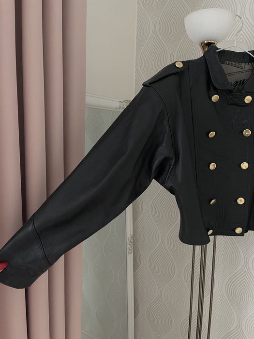 Натуральна шкіряна косуха оверсайз вкорочена у розмірі м