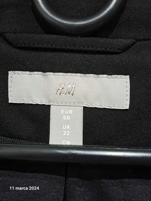 Żakiet marynarka H&M 50 52 zapinany na haczyk
