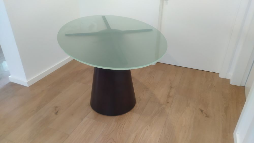 Mesa vidro e madeira