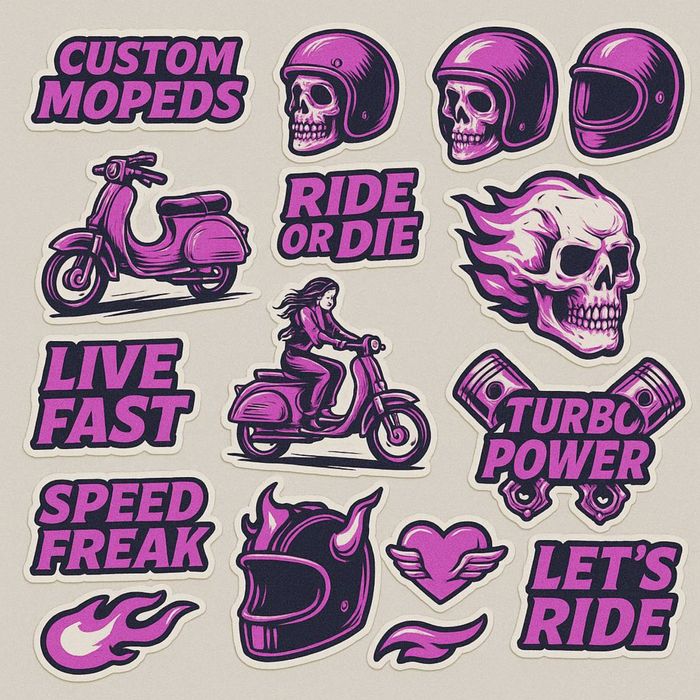 Наклейки для мопедов/шлемов