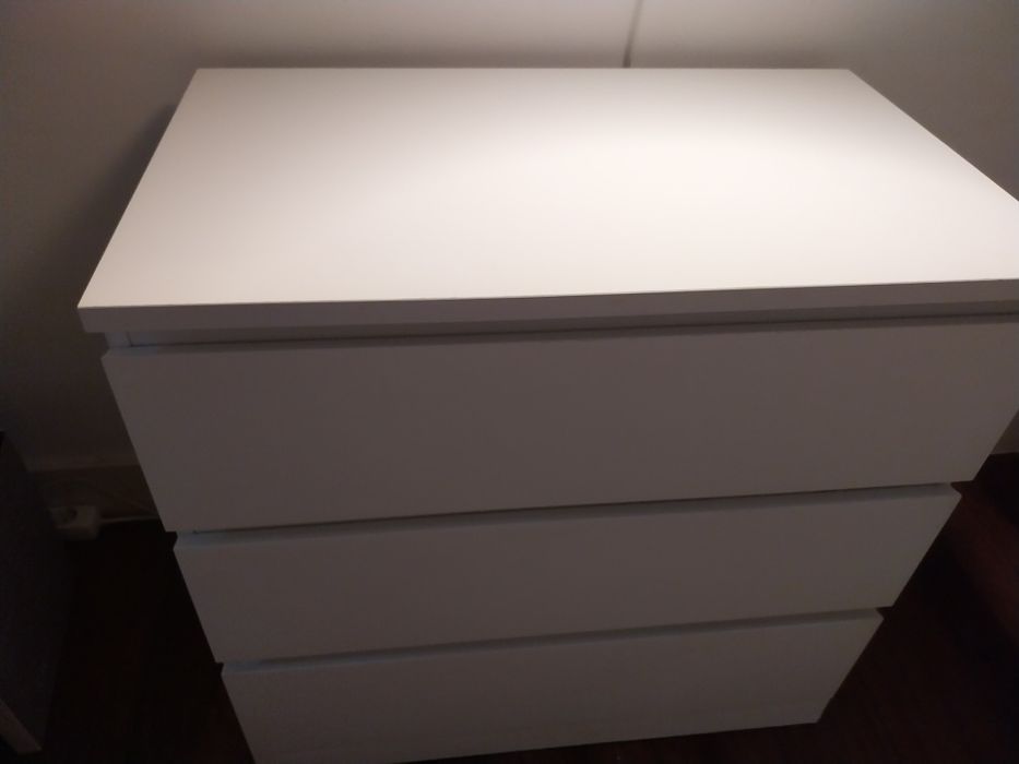 IKEIA, Cómoda c/3 gavetas, branco, 80x78 cm,