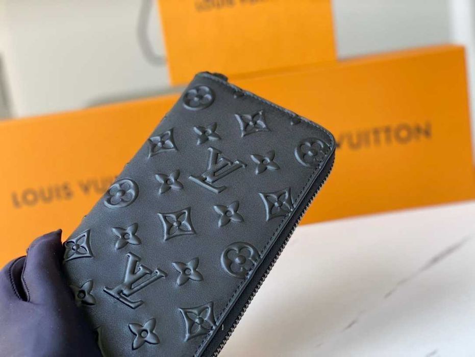 Кожаный органайзер Louis Vuitton черный кошелек Луи Виттон клатч k400