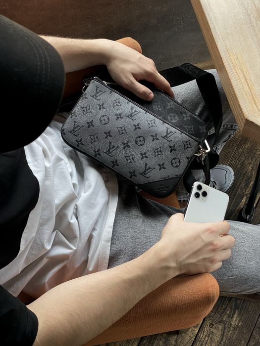 Мужская сумка Louis Vuitton чоловіча сумка барсетка месенджер клатч тріо 3в1 через плече клатч