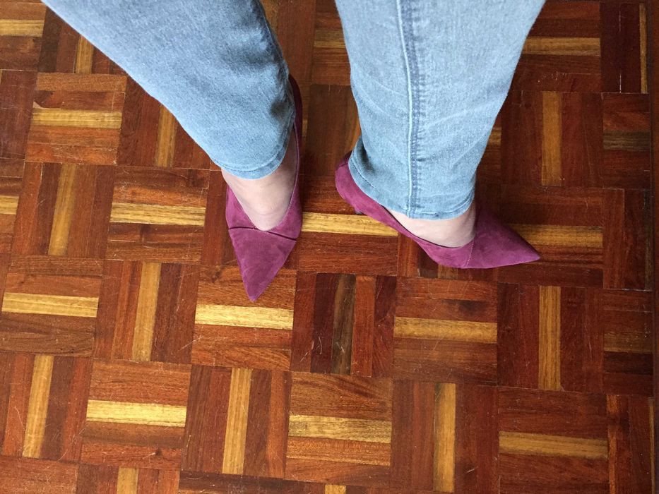 Sapatos de Senhora - OSMOSE (Paris) - Salto Alto Camurça Bordeaux