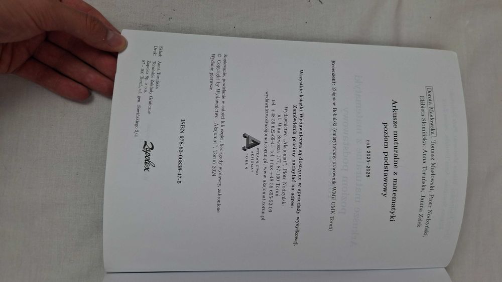Arkusze maturalne 2025-2028 matemetyka podstawa wydawnictwo aksjomat toruń