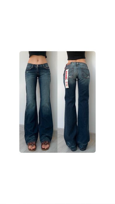 новые с биркой джинсы 38 m синие only клеш flared bootcut винтаж vintage y2k 2000ые ретро низкая талия посадка