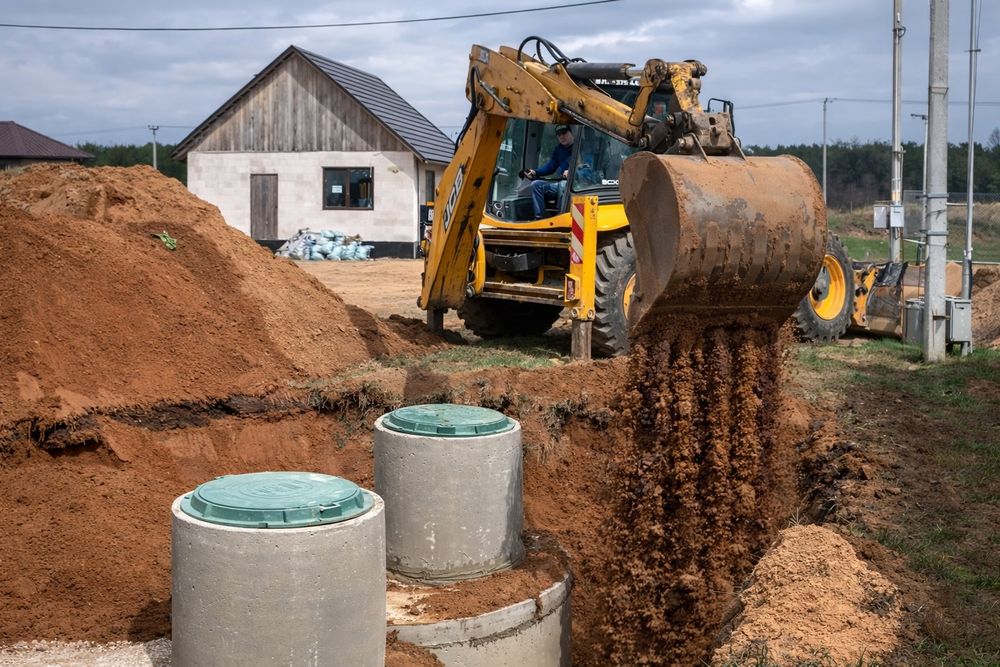 Копка септика під ключ. Каналізація с бетонних кілець від виробника