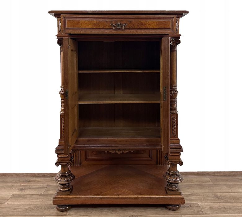 SZAFA komoda KABINET antyk XIX w gabinetowa rzeźb. PUTTA UNIKAT