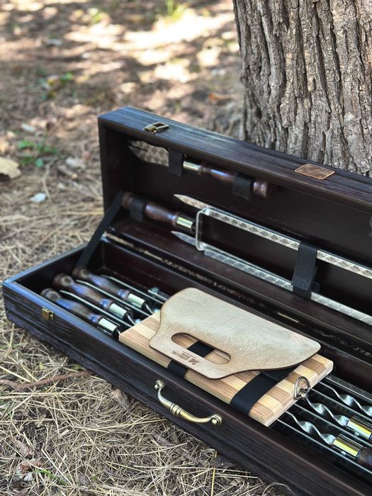 Набір шампурів Тигр BS19 Набор шампуров деревянном кейсе