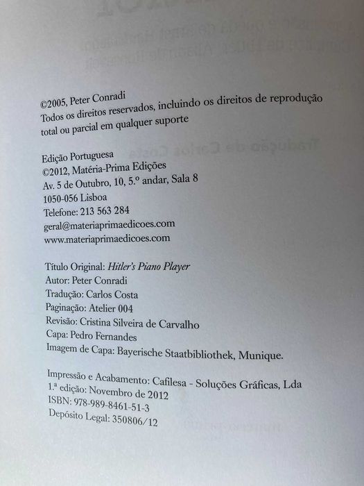 O Confidente de Hitler, de Peter Conradi