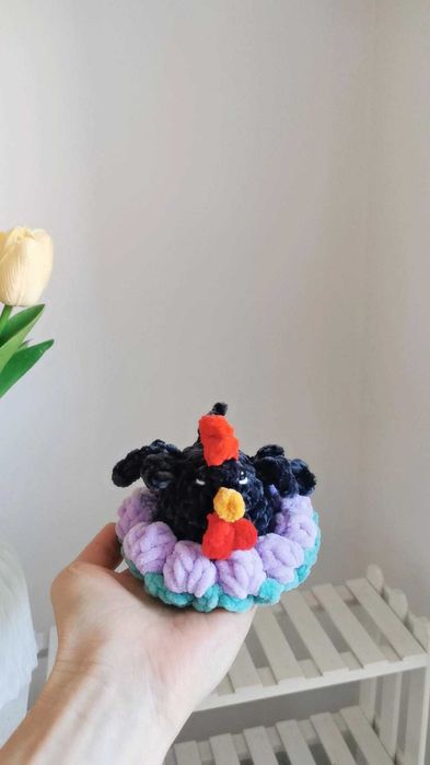 Kura na szydełku handmade, dekoracja świąteczna