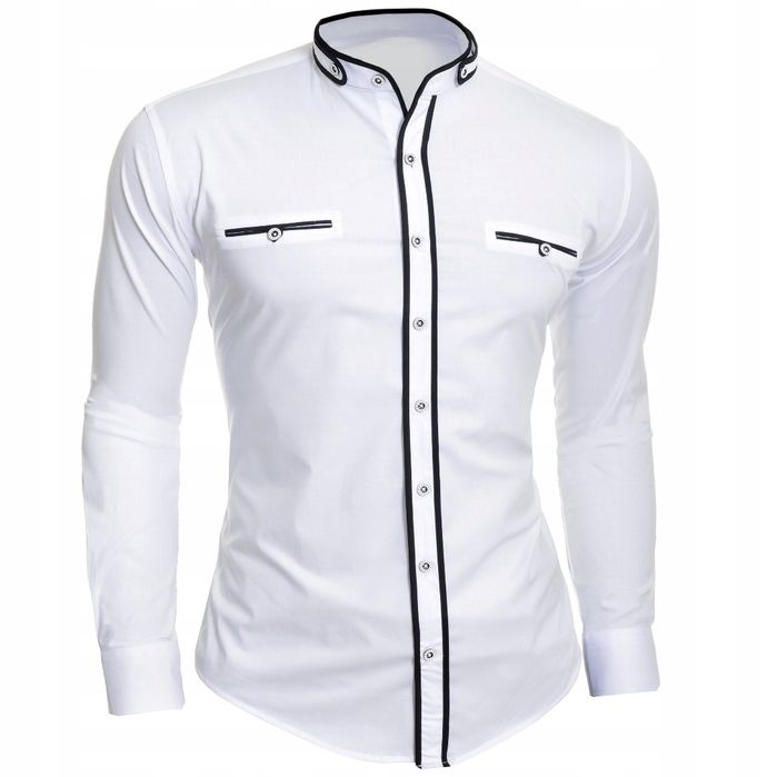 Koszula Męska Casual Stójka Codzienna rozm od S do 3XL