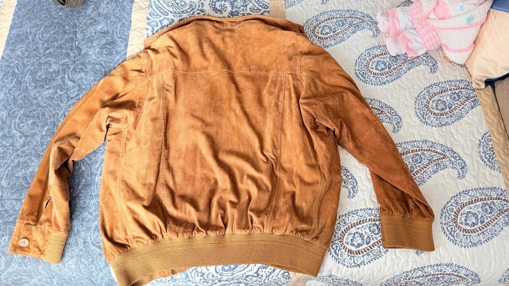 Casaco Bomber em Pele/Camurça GUGG – Tamanho 50 – Excelente Estado