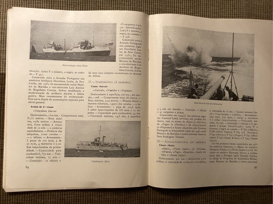 Livro Marinha de Guerra Portuguesa. 1962. Muitas fotos. RARO