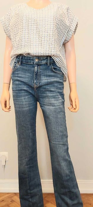 Calças Ganga Zara Femeninas Azuis Novas.
