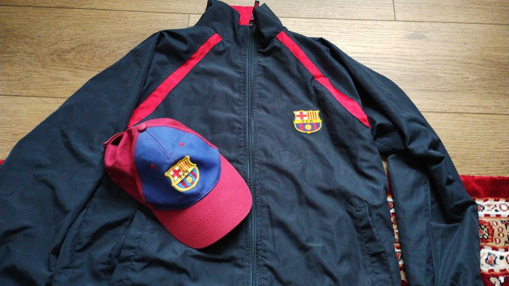 Fc Barcelona kurtka wiatrówka Softshell i czapeczka bejsbolówka