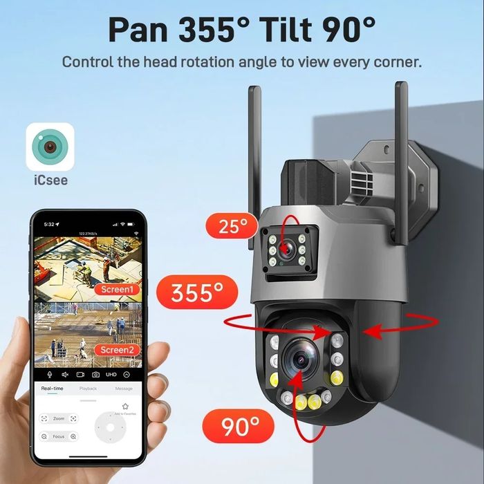 Камера WiFi 8мп 50зум відеонагляд відеокамера видеонаблюления подвійна